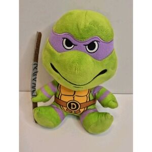 NECA Kidrobot Teenage Mutant Ninja Turtles Donatello‎ 8" Plush With Bo Staff GUC